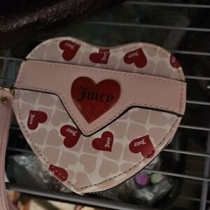 Juicy Couture Heart-Shaped Pink and Red Clutch